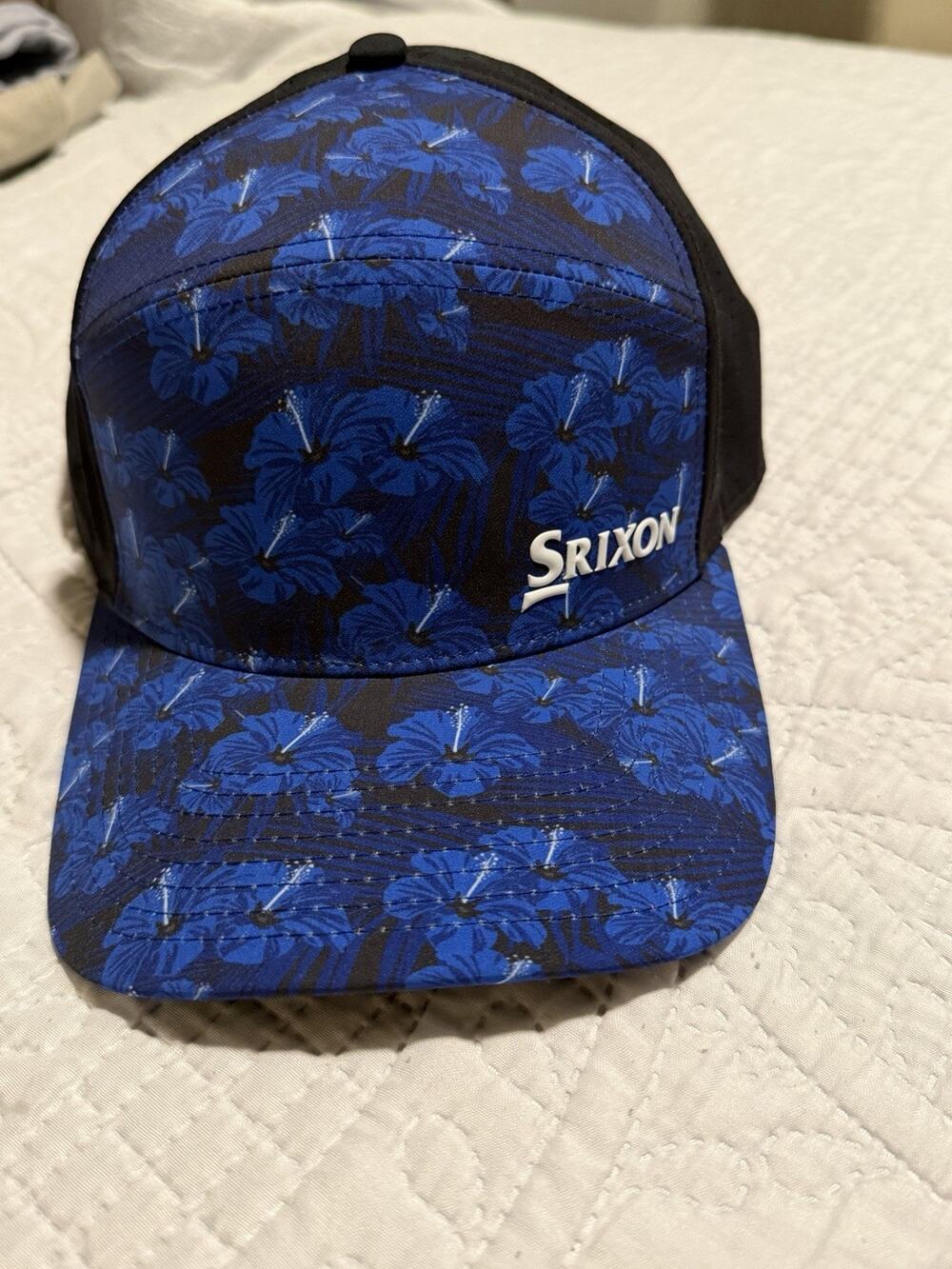 Srixon Golf Hat Blue Hibiscus Floral Performance Snapback Adjustable Cap